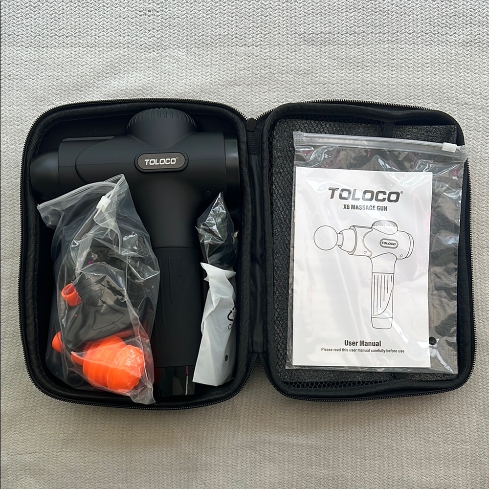 Toloco Black Massage Gun with Accessories